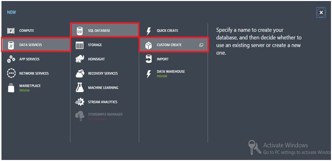 choose Custom Create